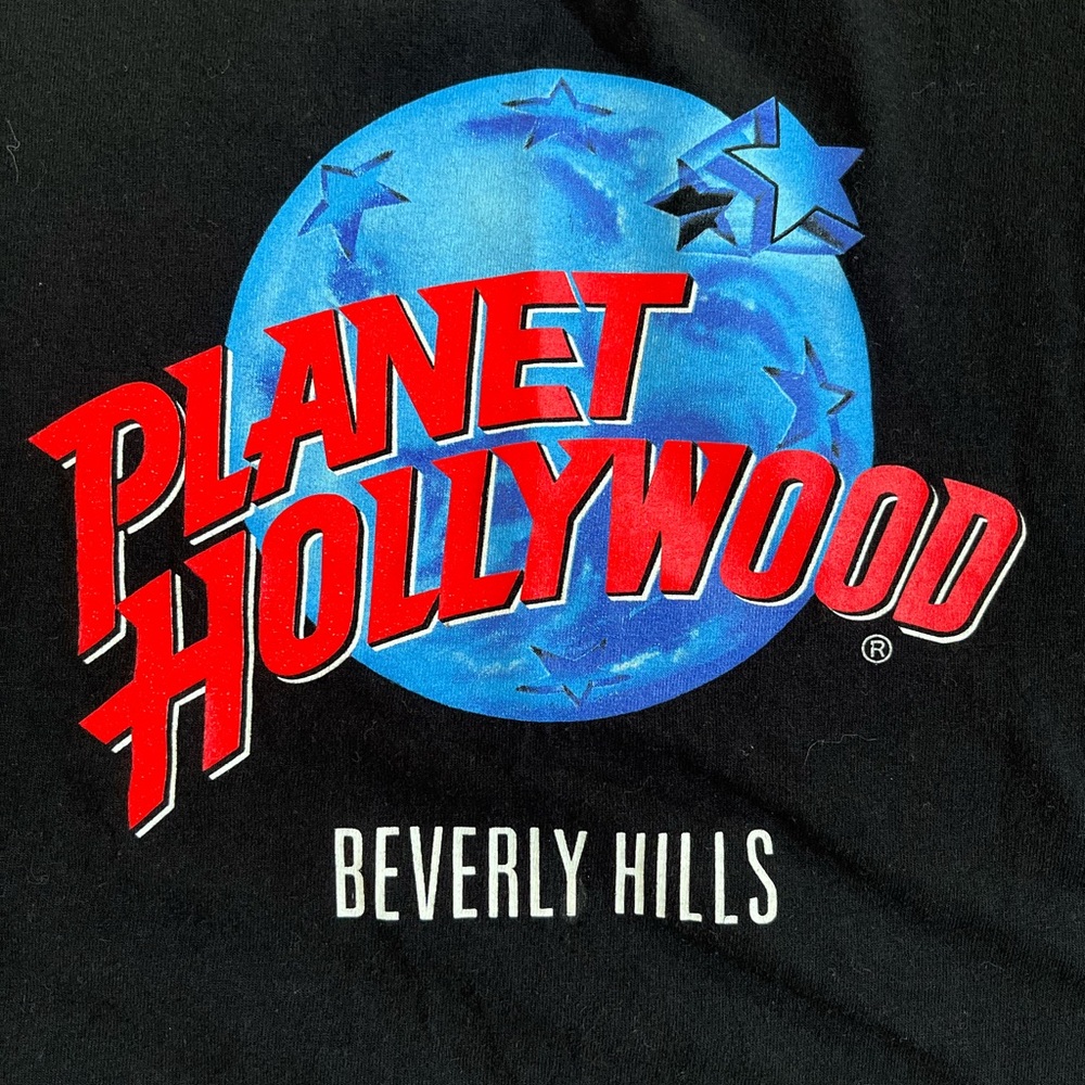 Vtg 1991 Planet Hollywood Beverly Hills T-Shirt Size Size XL Single Stitch USA - Picture 3 of 9